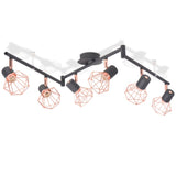 Vidaxl ceiling lamp with 6 spotlights E14 Black and copper