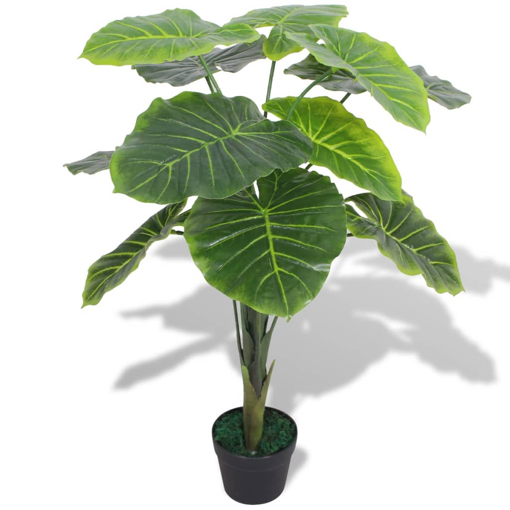 Vidaxl umělá rostlina taro s hrnkou 85 cm zelená