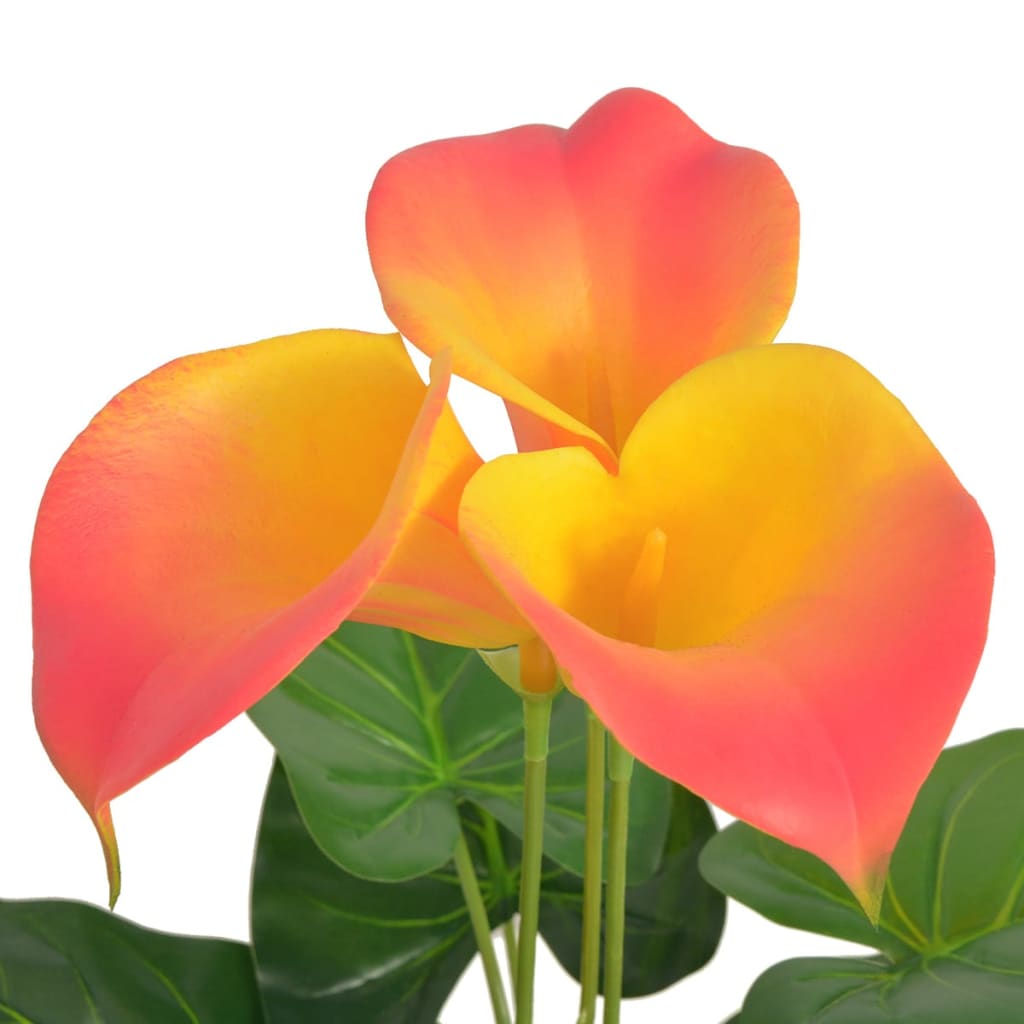 Vidaxl Art Calla Lelie Plant con pentola di rosso 45 cm e giallo