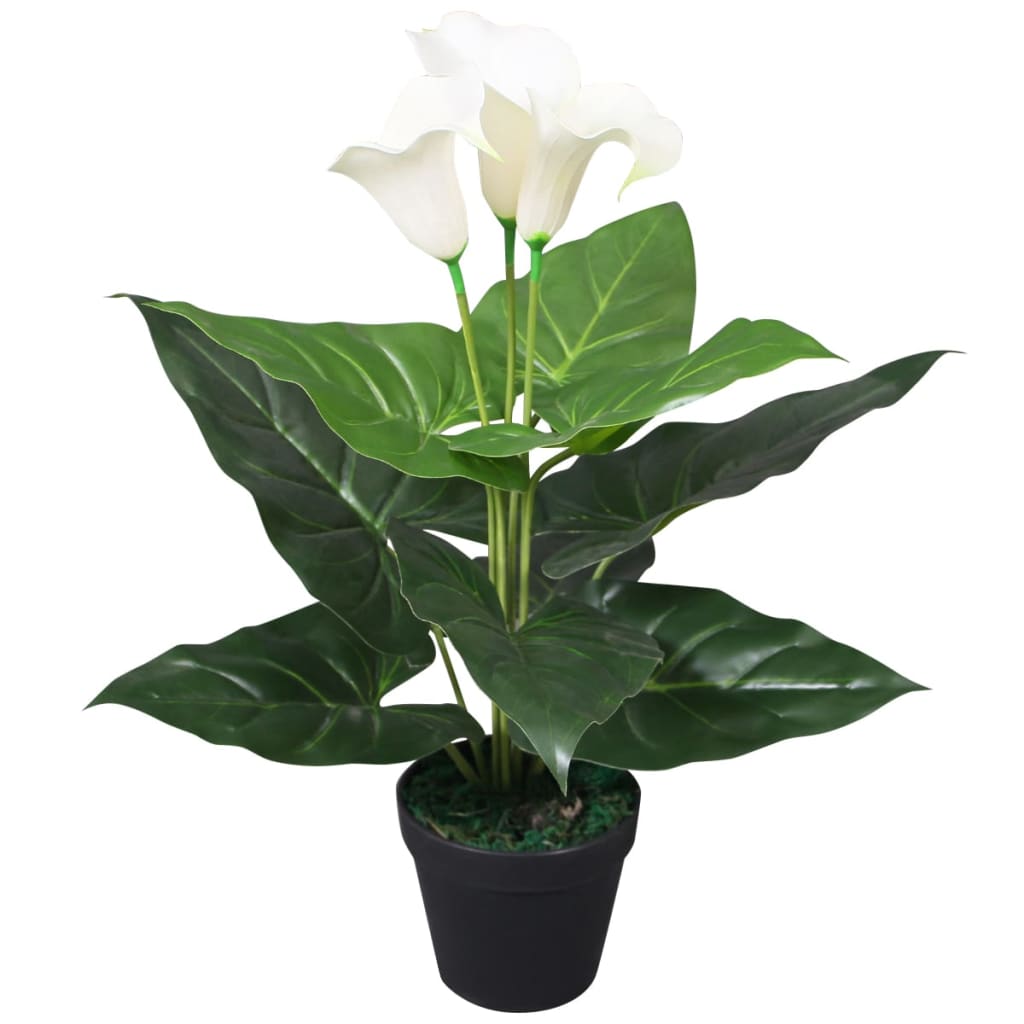Vidaxl Art Calla Lelie Plant with pot 45 cm white