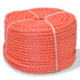 Vidaxl Rope Twisted 10 mm 100 m Orange in polipropilene