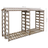 Vidaxl brændeopbevaring 300x90x176 cm Imprægneret fyrretræ