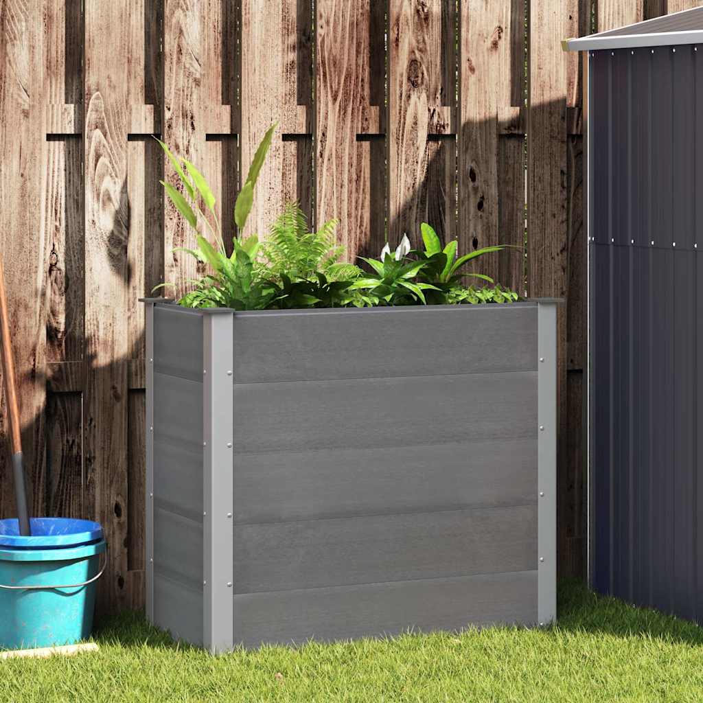 Caixa de planejamento Vidaxl elevada 100x50x91 cm hkc cinza