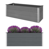 Vidaxl raised planter 150x50x54 cm hkc grey