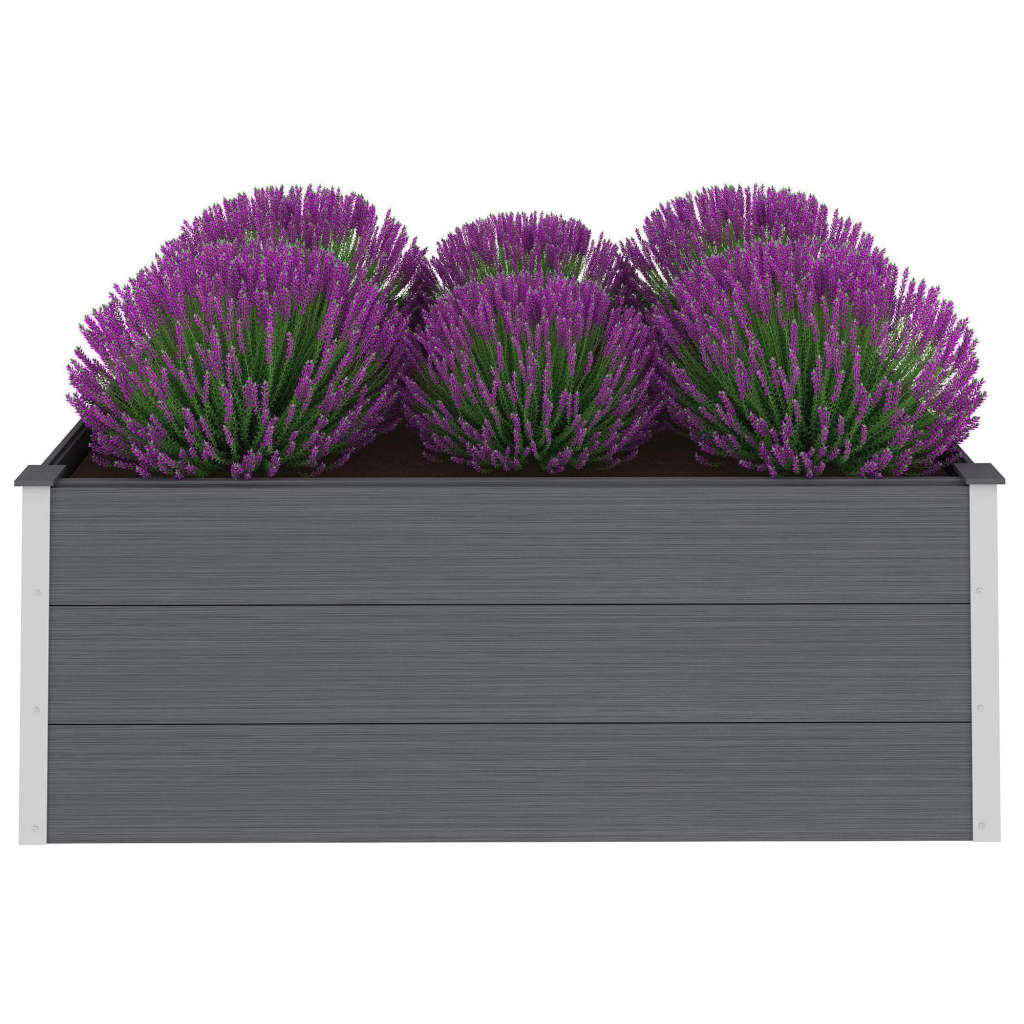 Vidaxl raised planter 150x100x54 cm hkc grey