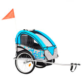 Vidaxl-Fahrradanhänger und Kinderwagen 2-in-1 blau und grau