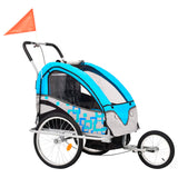 Vidaxl-Fahrradanhänger und Kinderwagen 2-in-1 blau und grau