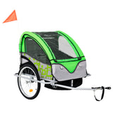 Vidaxl Bicycle Trailer et Pram 2-en-1 vert et gris