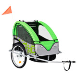 Vidaxl Bicycle Trailer et Pram 2-en-1 vert et gris
