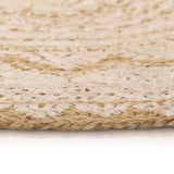 Vidaxl Teppech mam Drécken ronderëm 120 cm gebliedte Jute