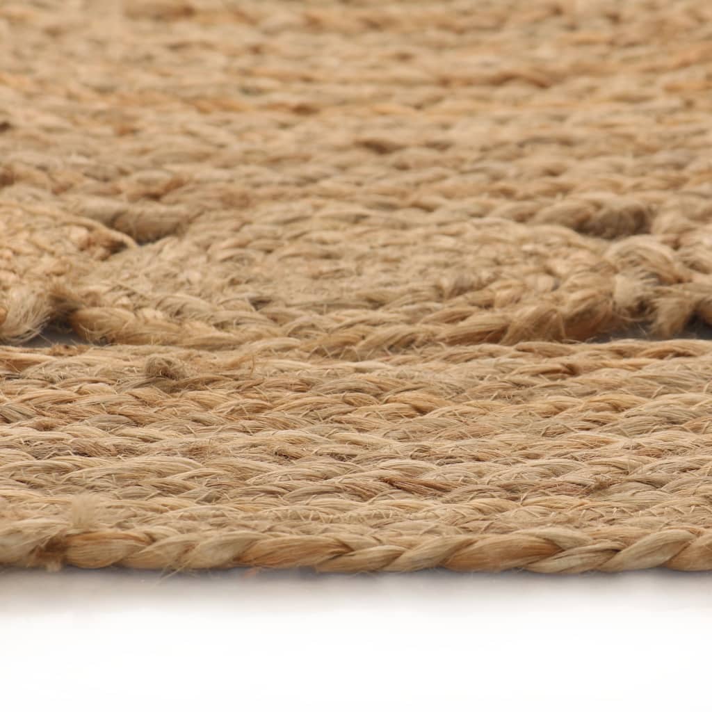 Vidaxl tæppe med design omkring 150 cm flettet jute