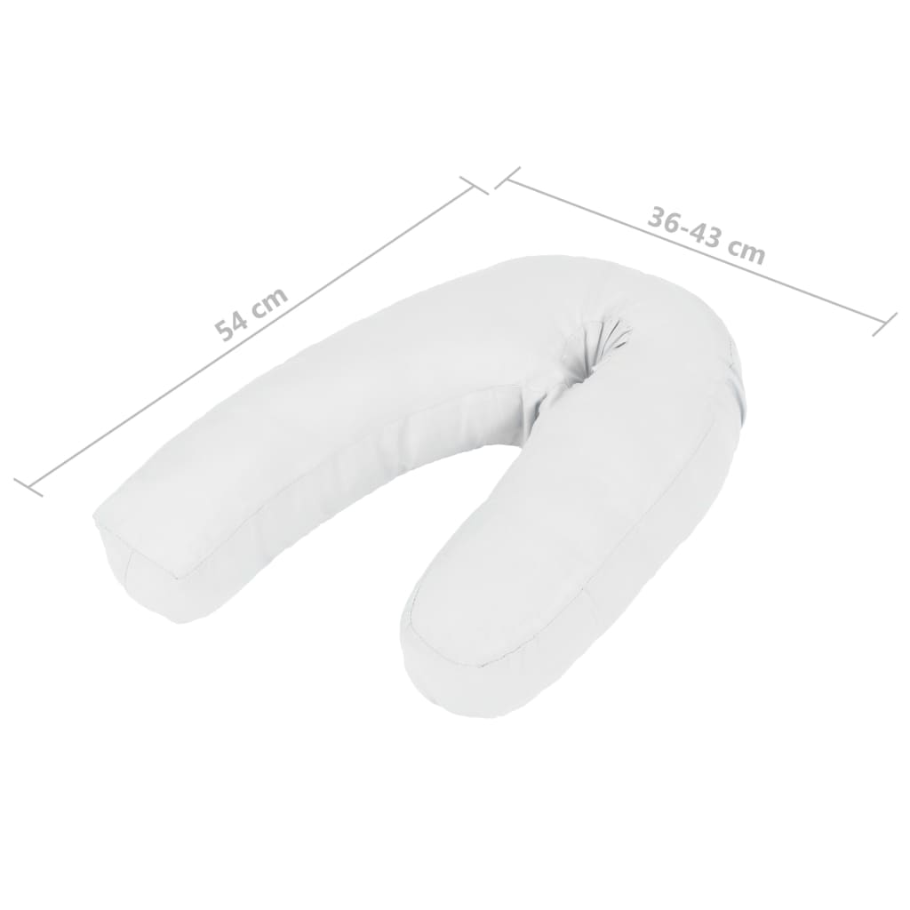 Vidaxl těhotenství polštář J 54x (36-43) cm bílý