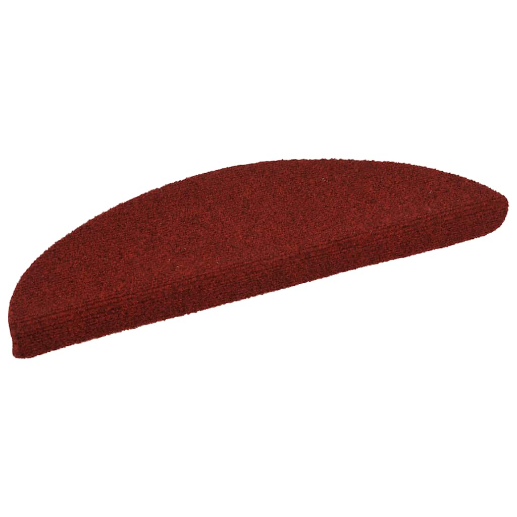 Vidaxl Stair Mats Self -Adhesive 15 Pieces 56x17x3 CM Bordeaux Red Semi -Round