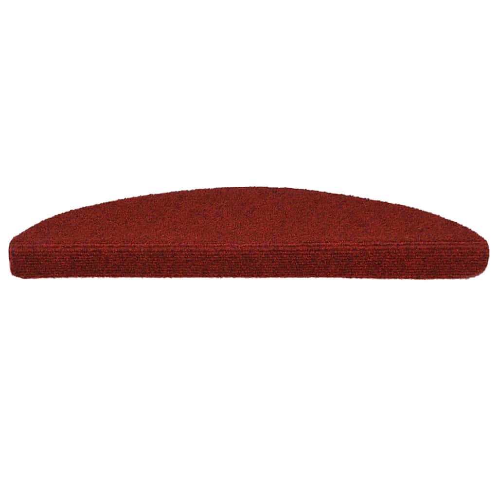 Vidaxl Stair Mats Self -Adhesive 15 Pieces 56x17x3 CM Bordeaux Red Semi -Round