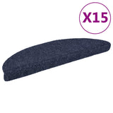 Vidaxl stair mats self -adhesive 15 pieces 56x17x3 cm blue semi -rounds