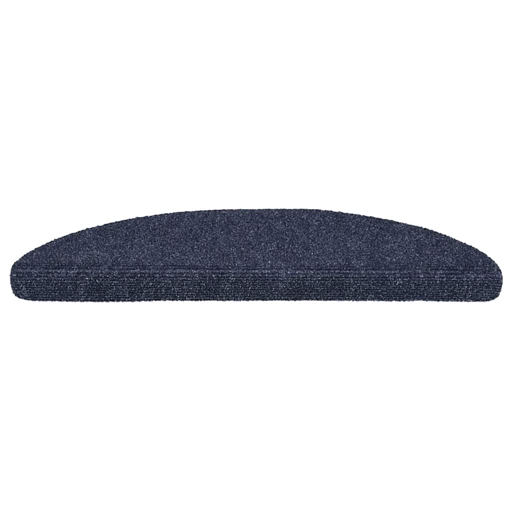 Vidaxl stair mats self -adhesive 15 pieces 56x17x3 cm blue semi -rounds