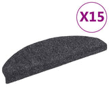Vidaxl stair mats self -adhesive 15 pieces 65x21x4 cm dark gray hemisphere large
