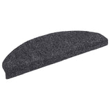 Vidaxl stair mats self -adhesive 15 pieces 65x21x4 cm dark gray hemisphere large