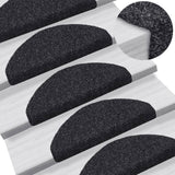 Vidaxl trapmatten zelfklevend 15 stuks 65x21x4 cm zwart halfrond groot