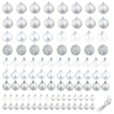 Vidaxl 100-delad julbollset 3 4 6 cm silverfärgad