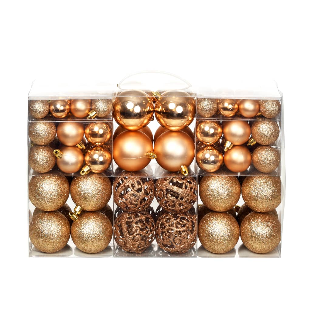Vidaxl 100-piece Christmas ball set 3 4 6 cm Rose gold colored