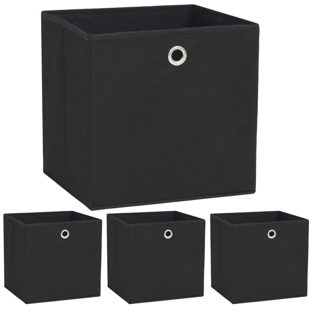 Vidaxl Storage boxes 4 pcs 32x32x32 cm Nonwoven Fabric Black