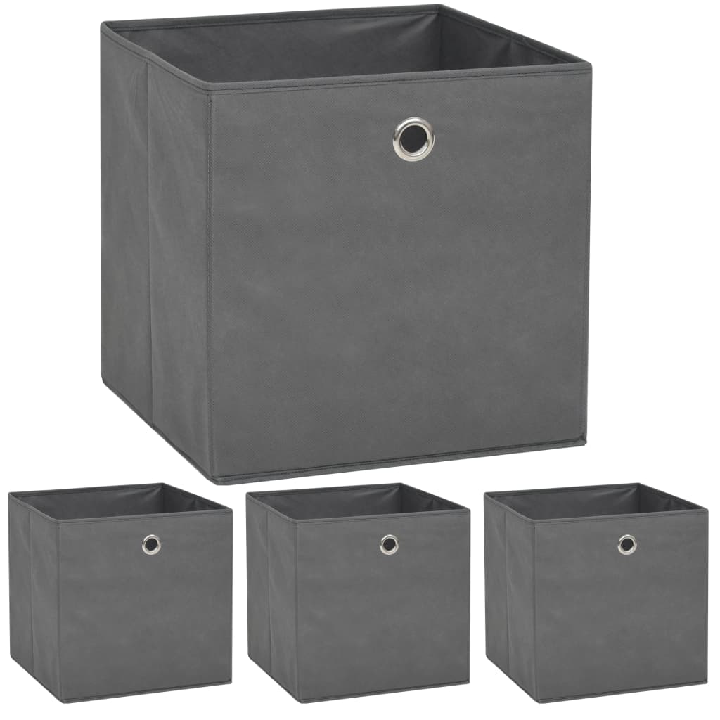 Úložné boxy Vidaxl 4 ks 32x32x32 cm Netkaná látka šedá