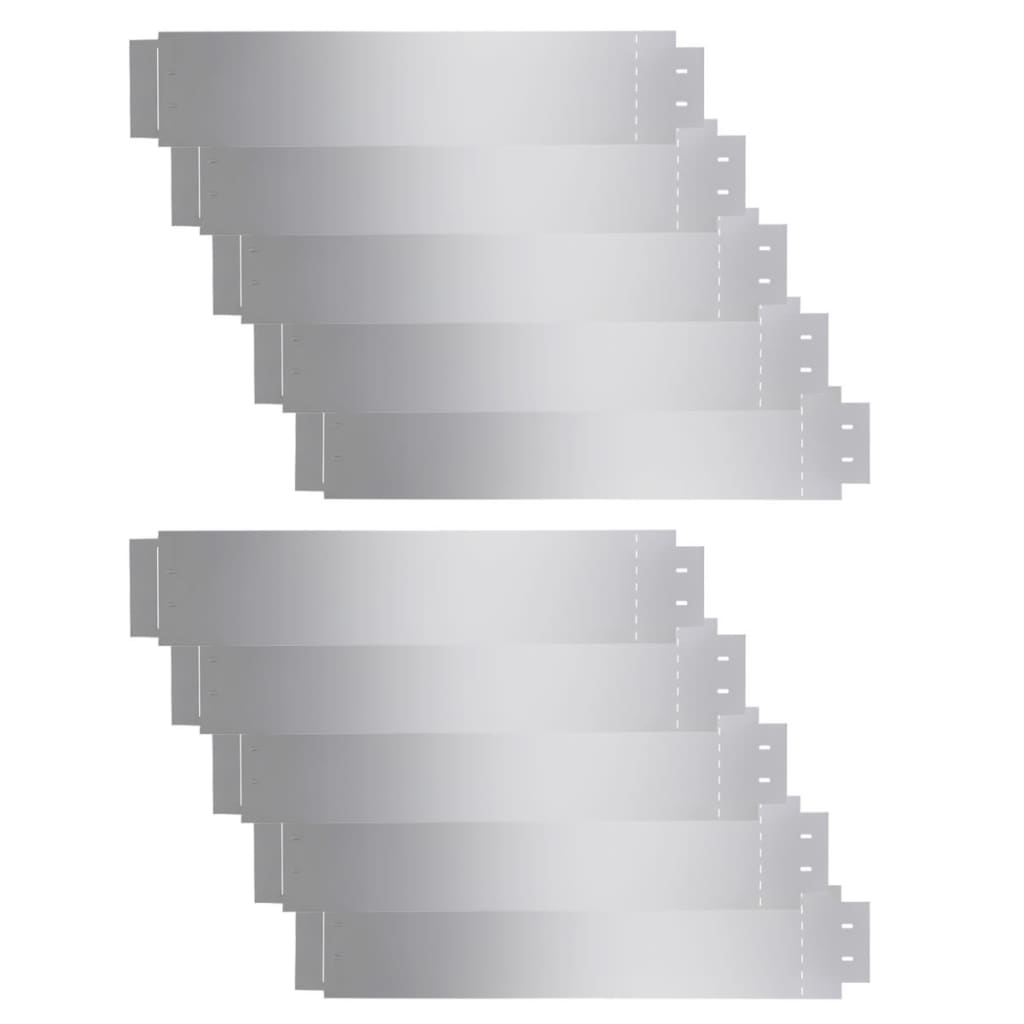 Vidaxl travnata plošča 10 pcs 100x20 cm pocinkano jeklo