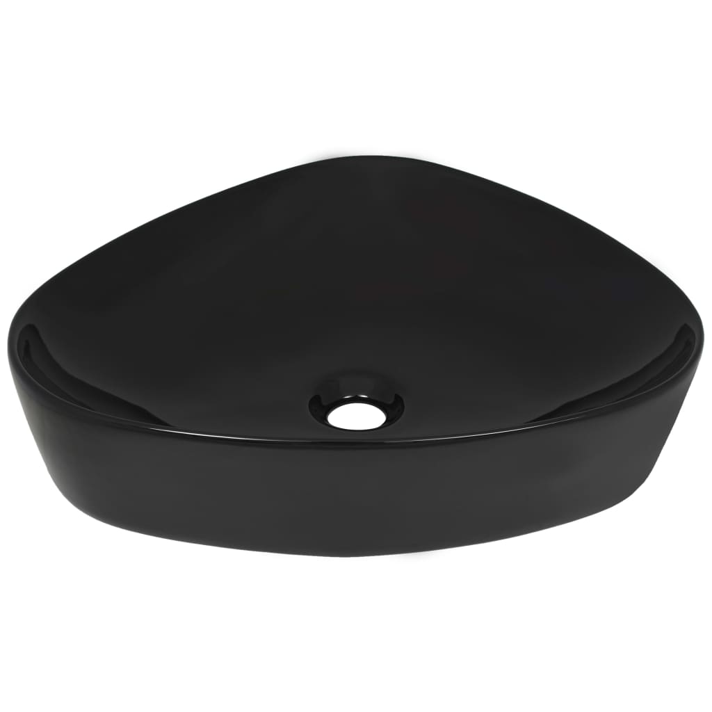 Vidaxl Washbasin Triangular 50.5x41x12 cm de cerámica negra