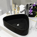 Vidaxl Washbasin Triangular 50.5x41x12 cm de cerámica negra