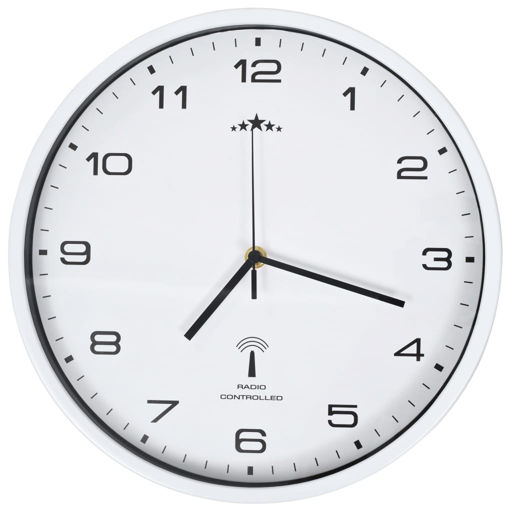 Vidaxl wall clock with quartz timepiece radio -driven 31 cm white