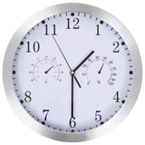 Reloj de pared Vidaxl con mecanismo de cuarzo Higrómetro termómetro de 30 cm blanco