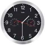 Vidaxl wall clock with quartz mechanism Hygrometer Thermometer 30 cm Black