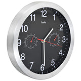 Vidaxl wall clock with quartz mechanism Hygrometer Thermometer 30 cm Black