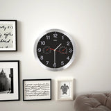 Vidaxl wall clock with quartz mechanism Hygrometer Thermometer 30 cm Black