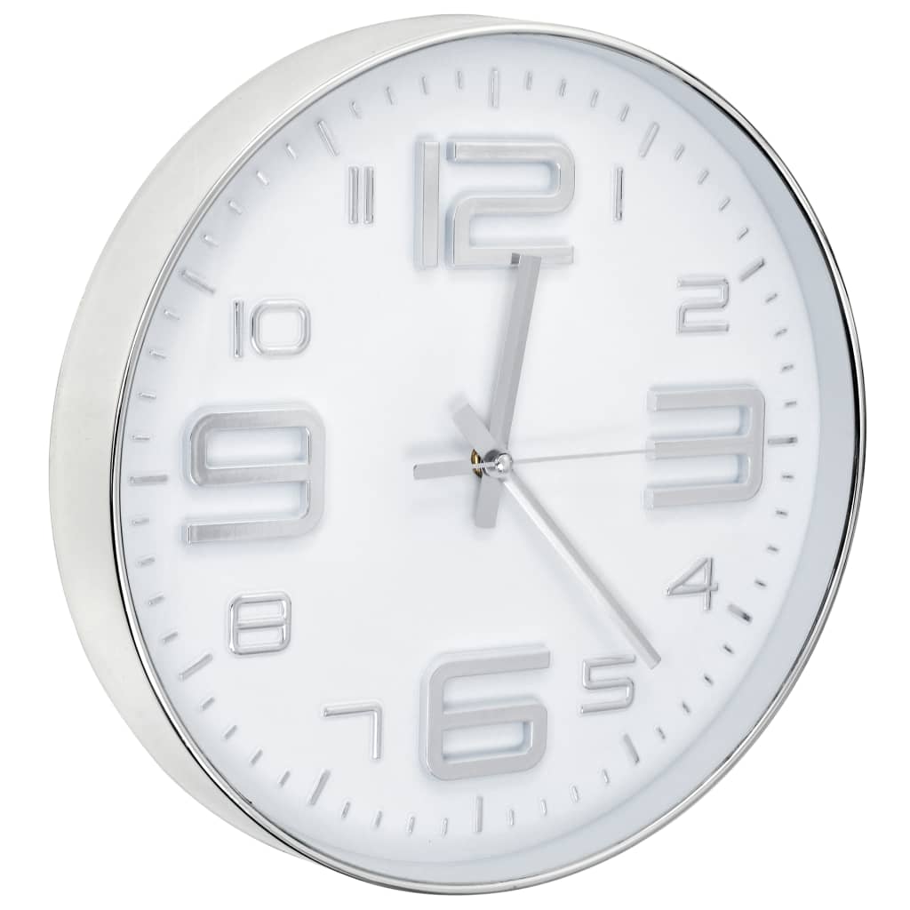 Vidaxl Reloj de pared 30 cm de color plateado
