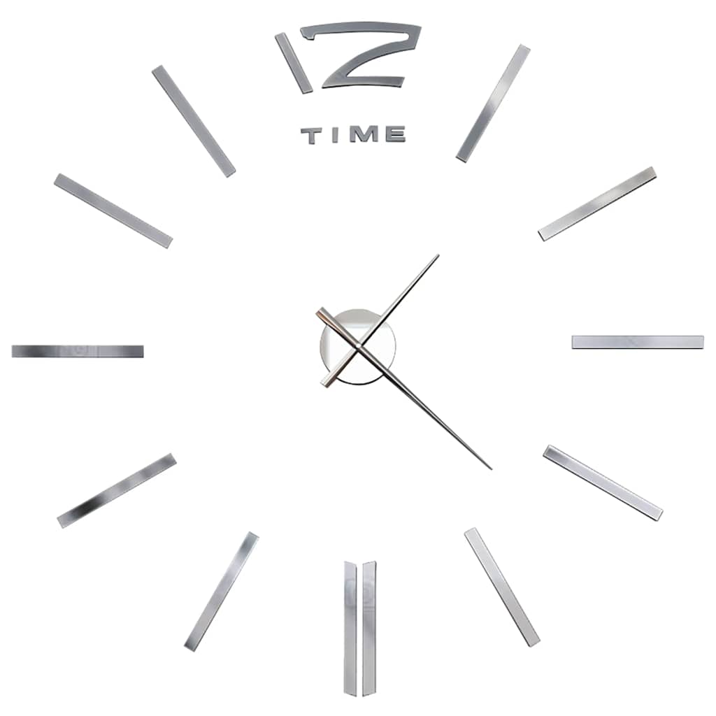 Vidaxl 3D wall clock 100 cm XXL Modern silver colored