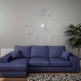 Vidaxl 3D wall clock 100 cm XXL Modern silver colored