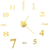 Vidaxl 3D Wall Clock 100 cm XXL Modern guldfärgad