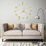 Vidaxl 3D Wall Clock 100 cm XXL Modern guldfärgad