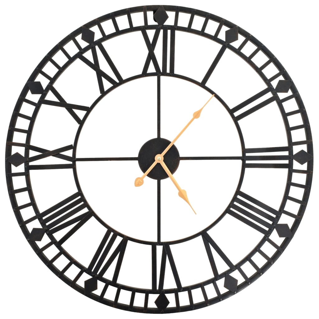 Vidaxl wall clock vintage style with quartz mechanism XXL 60 cm metal