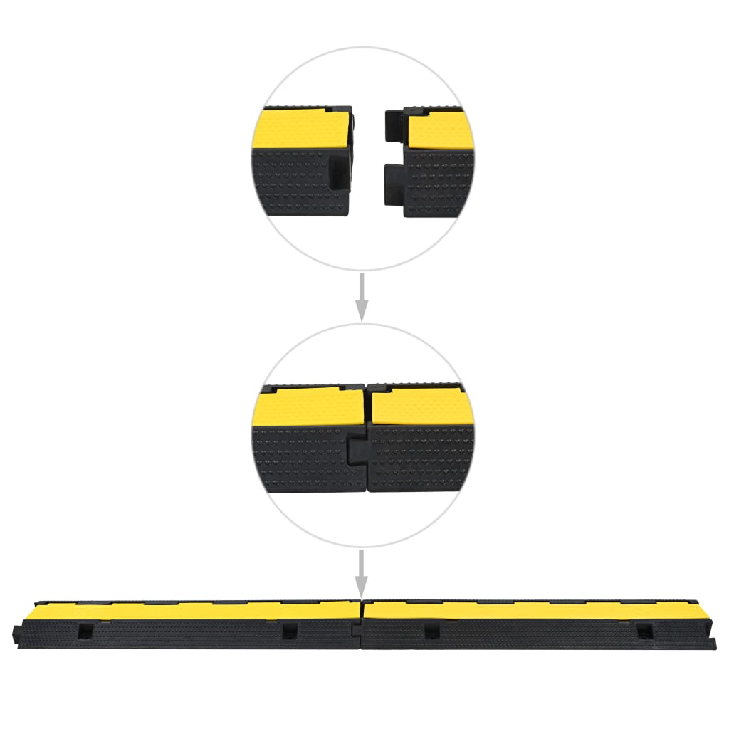 BIDAXL -kabelskyddströskel 1 tunnel 100 cm gummi