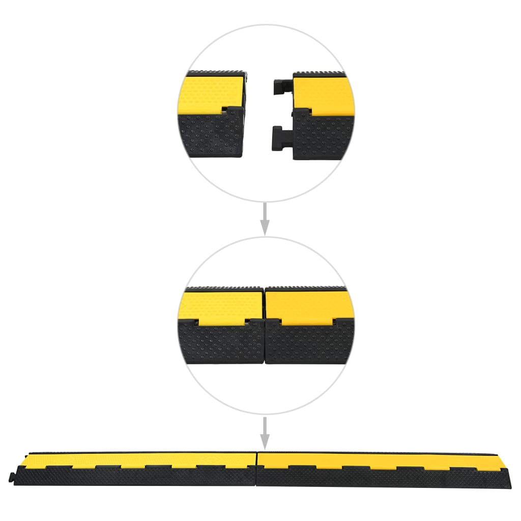 VIDAXL -Kabelschutzschwelle 2 Tunnel 101,5 cm Gummi