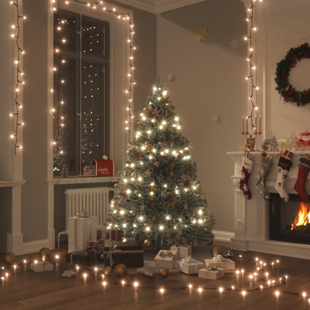 Vidaxl Lichtkabel mit 600 LEDs mit 8 leichten Effekten IP44 60 M warmes Weiß