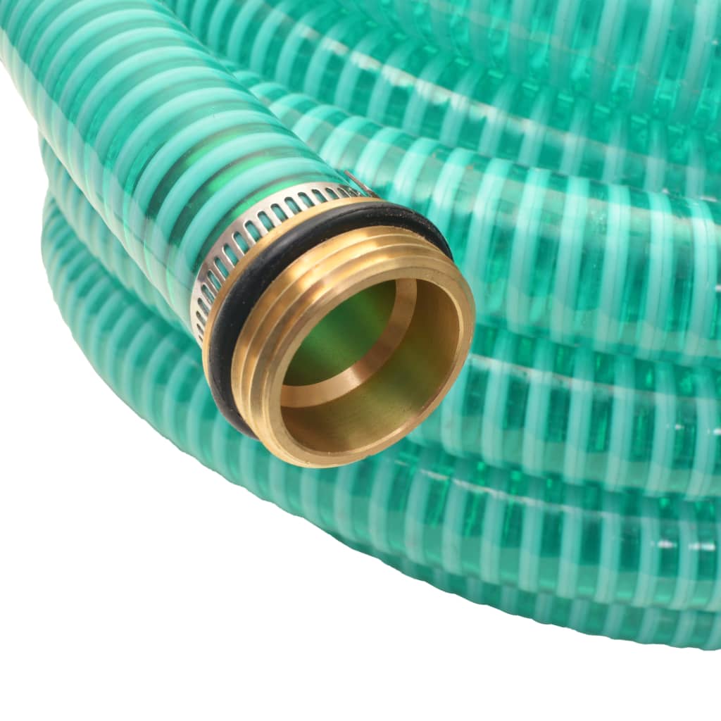 Vidaxl suction hose with brass couplings 7 m 25 mm green