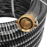 Vidaxl sugende slange med messingkoblinger 4 m 25 mm sort