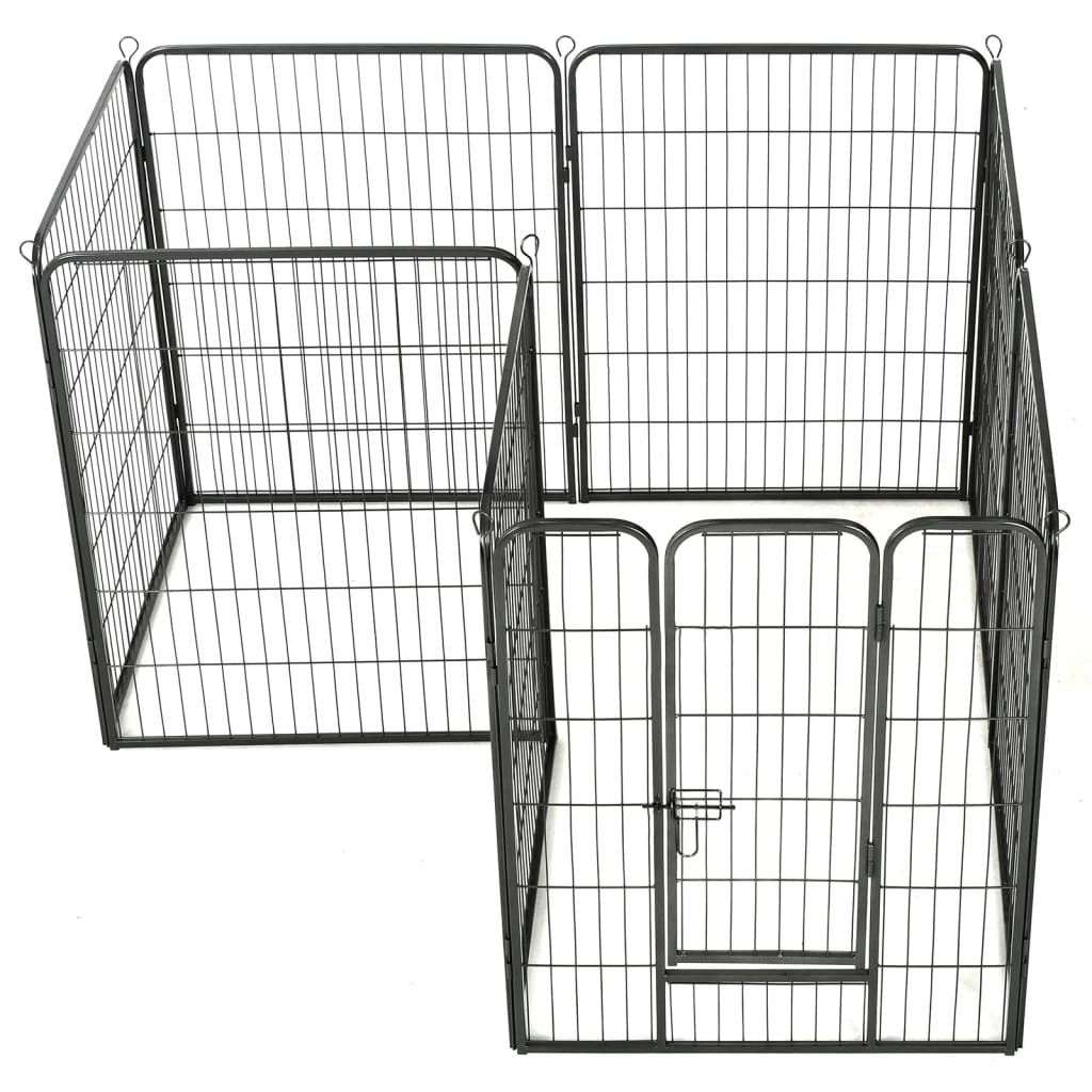 Vidaxl Dog Run z 8 ploščami 80x100 cm jeklena črna