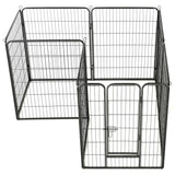 Vidaxl Dog Run z 8 ploščami 80x100 cm jeklena črna