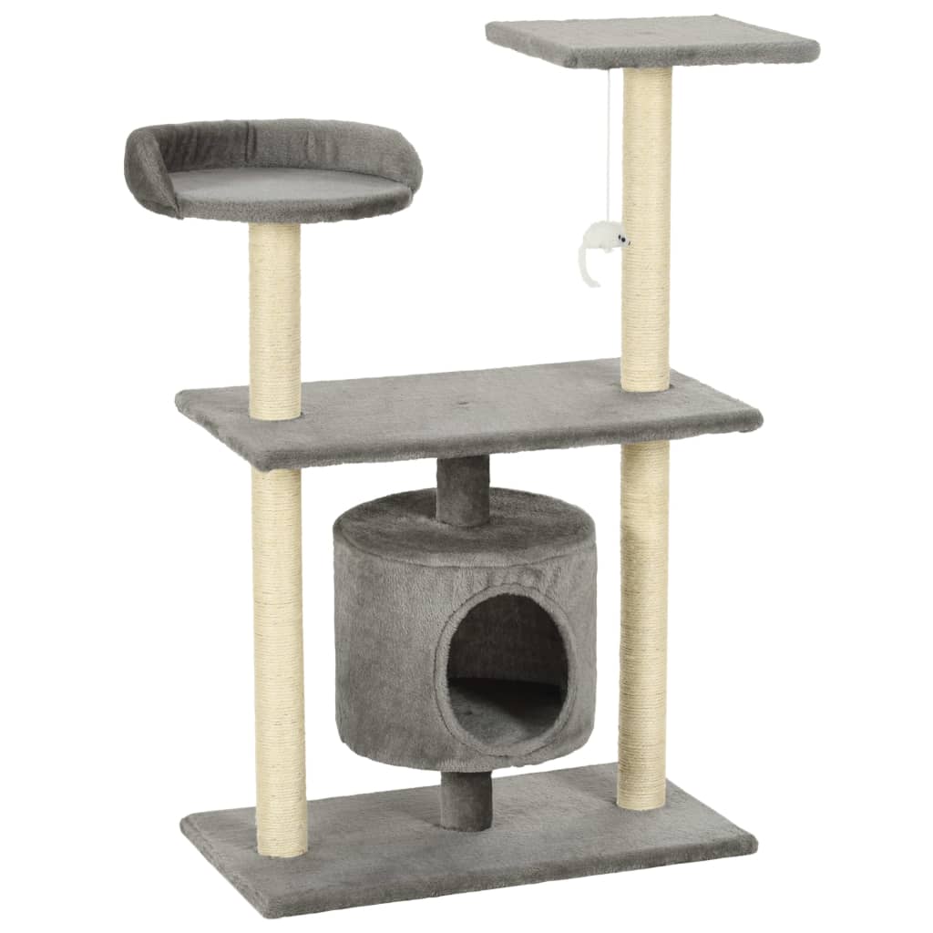 Postagem de raspagem de gatos de vidaxl com sisal riscando postagens 95 cm cinza