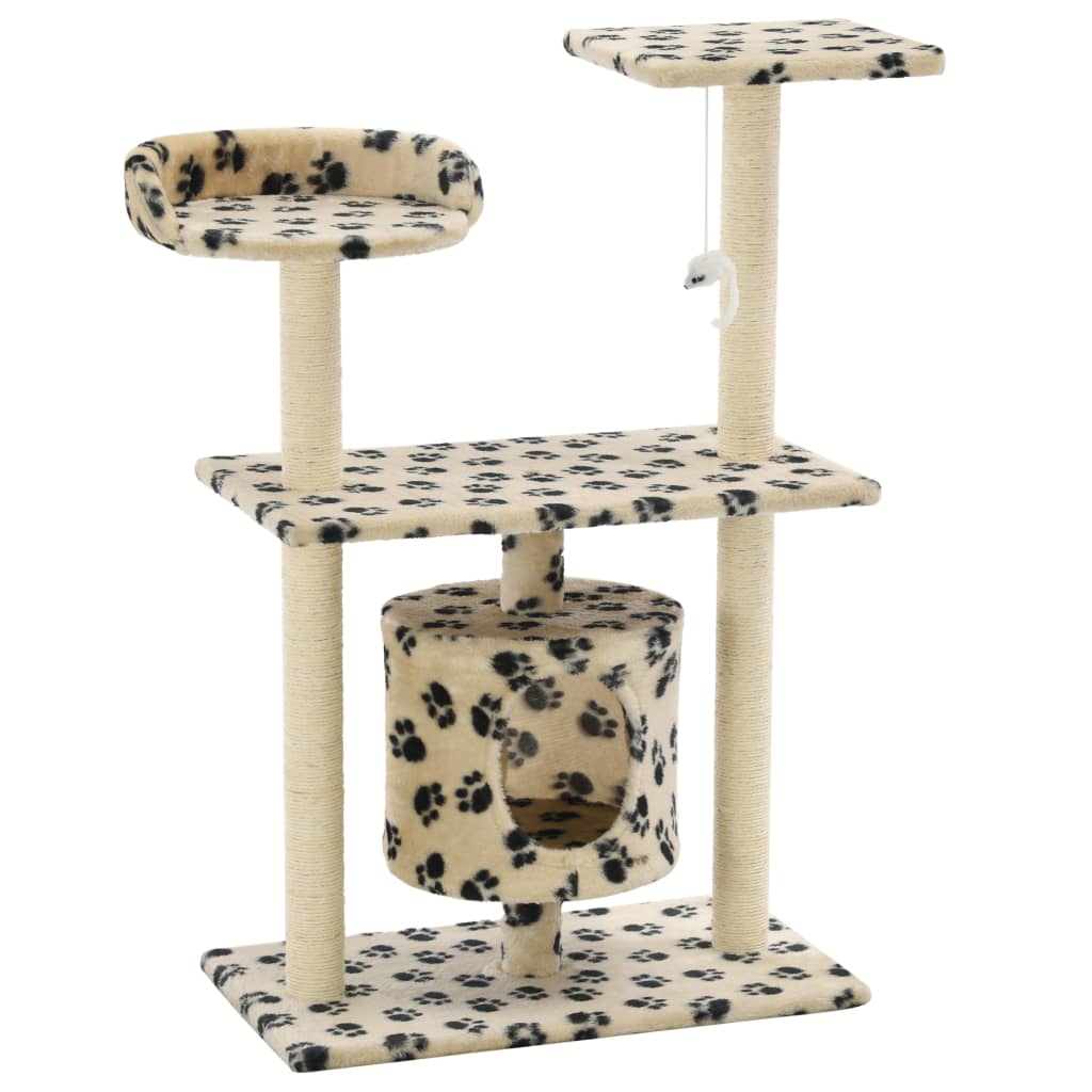 Postagem de arranhões de gato de vidaxl com sisal riscando postagens 95 cm Pootprints bege